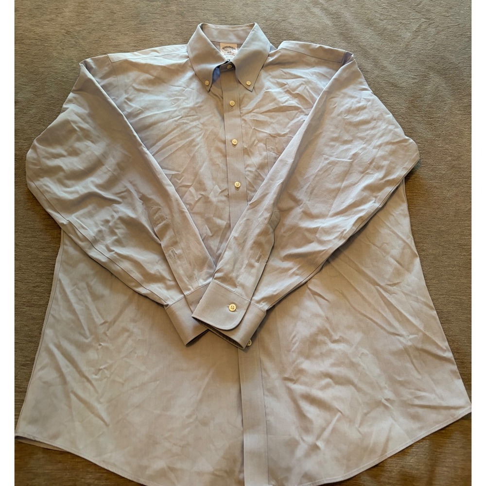 Brooks Brothers Regent Fit Dress Shirt Mens 16.5 Light Blue Non-Iron Cotton L/S